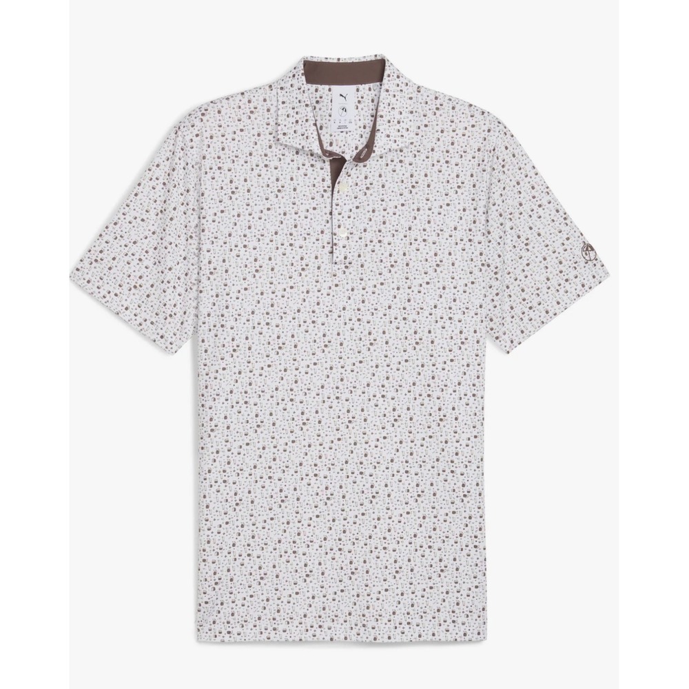 Puma MATTR X Arnold Palmer Tea Time Polo Mens 2XL White Glow Flat Bronze NEW $90